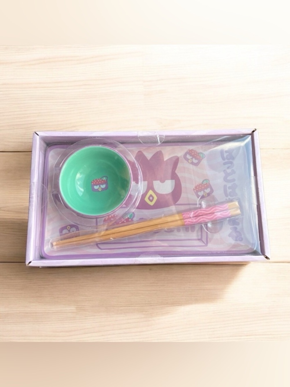 NEW Sanrio Hello Kitty & Friends Badtz-Maru Japanese Ceramic Sushi Set Chopstick
